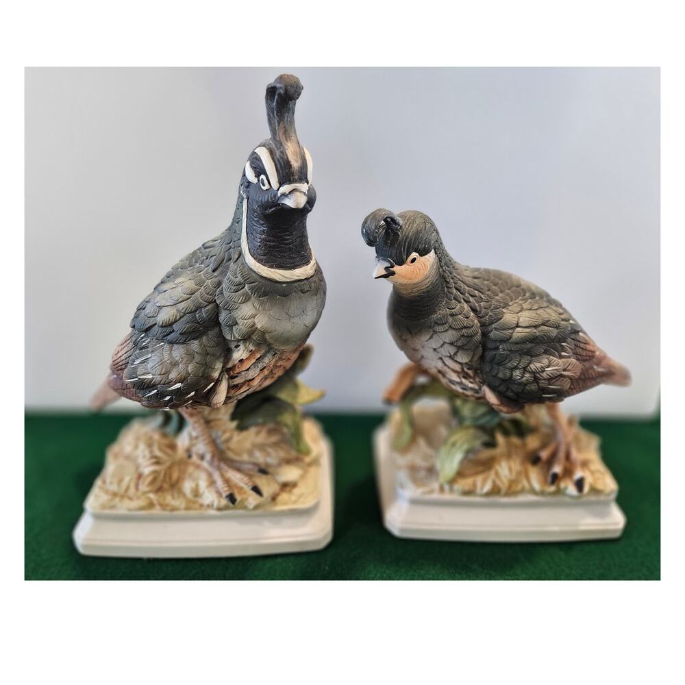 Vintage Royal Crown 2734 J. Byron California Quail Bisque Porcelain